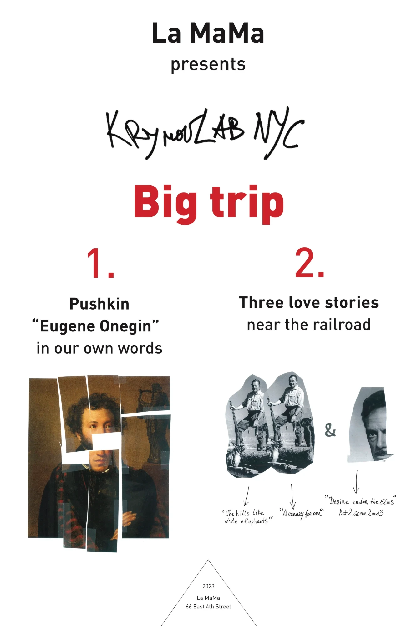 Big Trip, Krymov Lab NYC at La MaMa, 2023, season poster